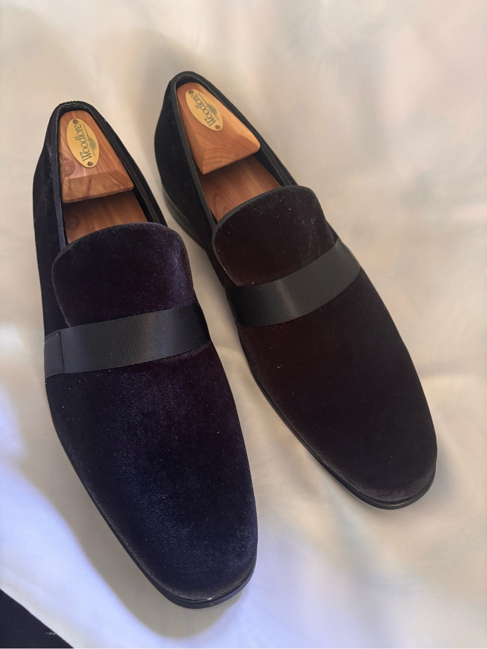Velvet Slip-On Loafers in Black- Men 10.5
